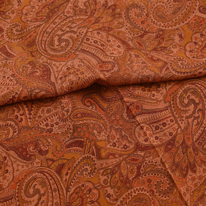 Indian Vintage Peach Dupatta Long Stole Pure Crepe silk Printed Dupatta Veil Scarves soft Boho Wrap Dressmaking Floral