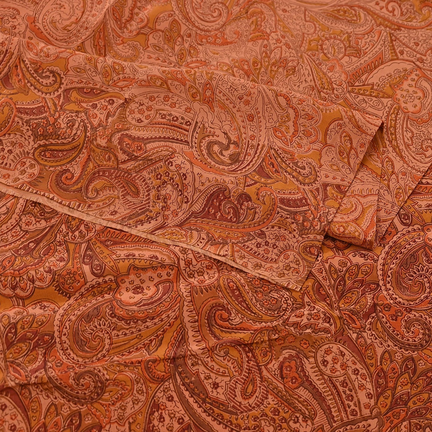 Indian Vintage Peach Dupatta Long Stole Pure Crepe silk Printed Dupatta Veil Scarves soft Boho Wrap Dressmaking Floral