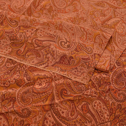 Indian Vintage Peach Dupatta Long Stole Pure Crepe silk Printed Dupatta Veil Scarves soft Boho Wrap Dressmaking Floral