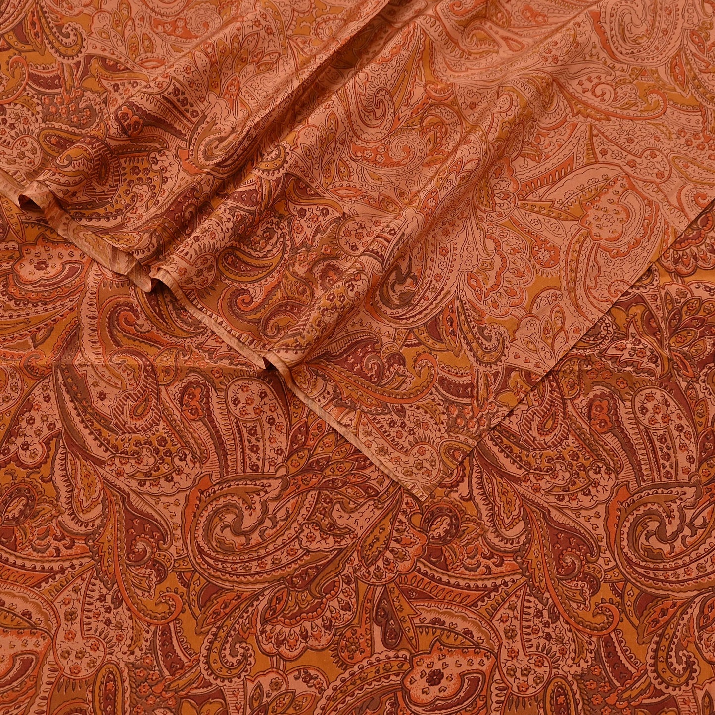 Indian Vintage Peach Dupatta Long Stole Pure Crepe silk Printed Dupatta Veil Scarves soft Boho Wrap Dressmaking Floral