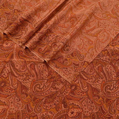 Indian Vintage Peach Dupatta Long Stole Pure Crepe silk Printed Dupatta Veil Scarves soft Boho Wrap Dressmaking Floral
