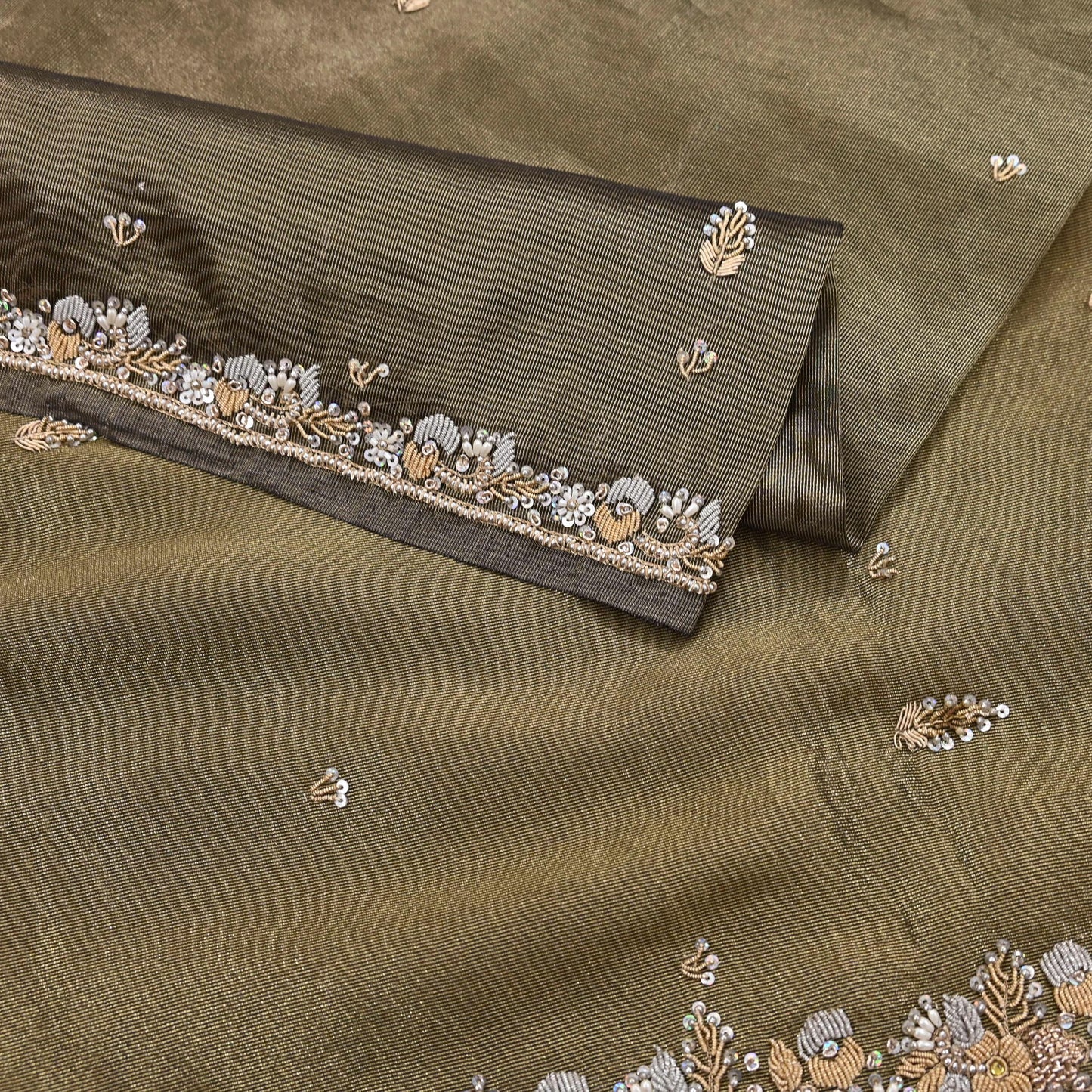 Indian Vintage Heavy Dupatta Golden Black Tissue Silk Long Stole Hand Embroidered Hijab Scarves Zari Zardozi/Dabka Wedding Hijab Veil