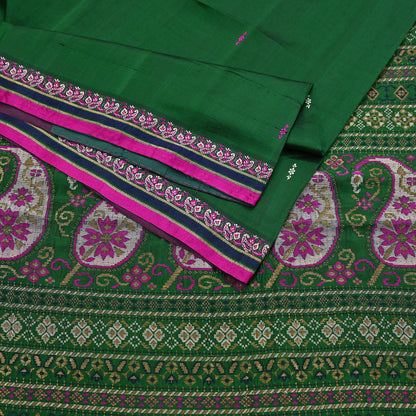Indian Vintage Sari Green Hand Woven Sarees 100% Pure Silk Zari 5Yd Craft Fabric Sewing Dress making Quilting Crafting
