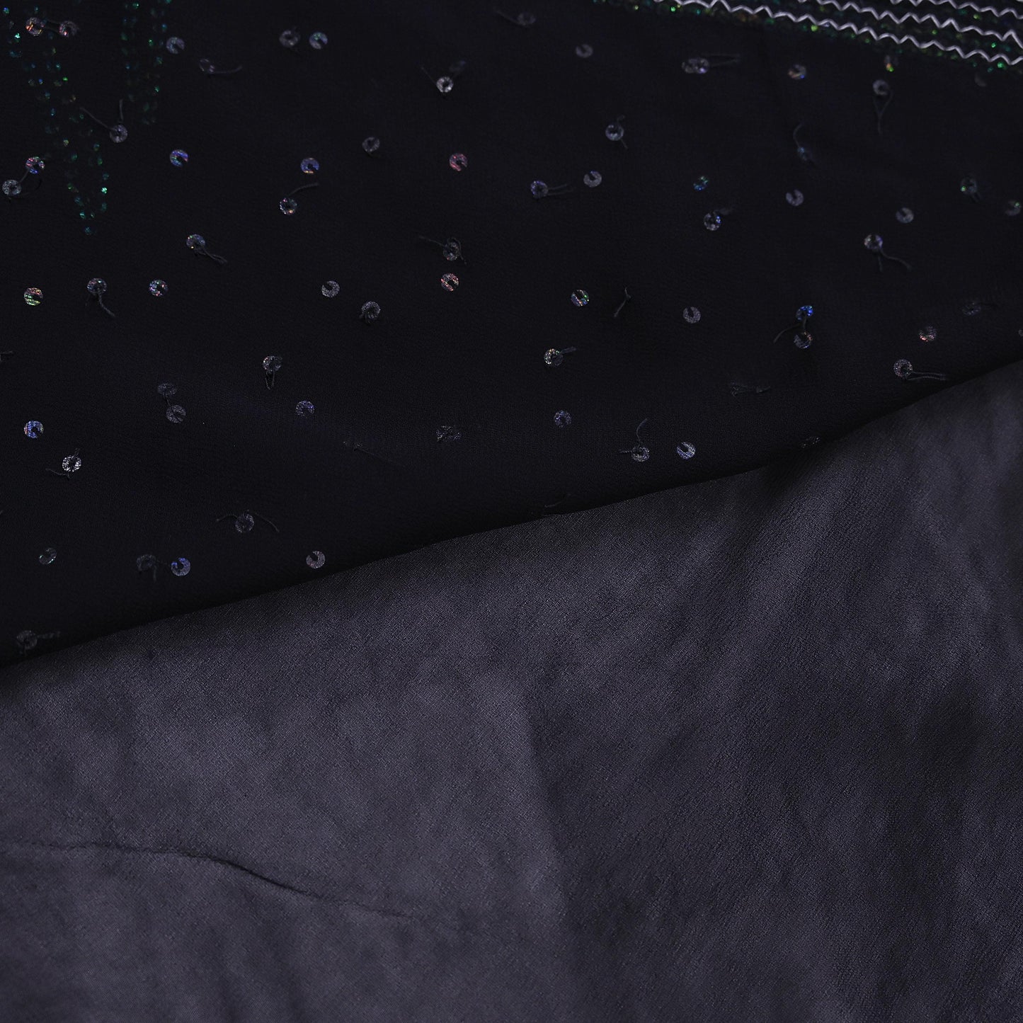 Indian Vintage Heavy Sarees Black Pure Georgette Silk Hand Embroidered Sari Fabric 5Yd Sewing Ethnic Sequins Wedding sarees Dress making