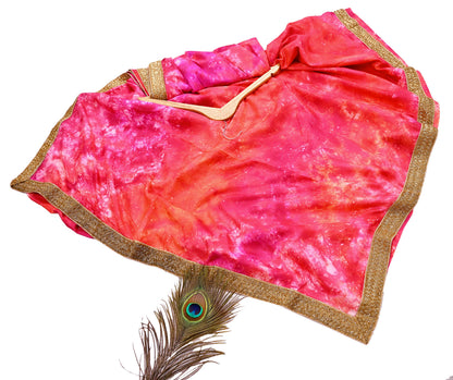 Rare Vintage Orange & Pink Pure Silk Saree Hand Embroidered Tie dye Fabric 5.5 Yards Sari Bollywood Party Wear Ethnic Designer Saree