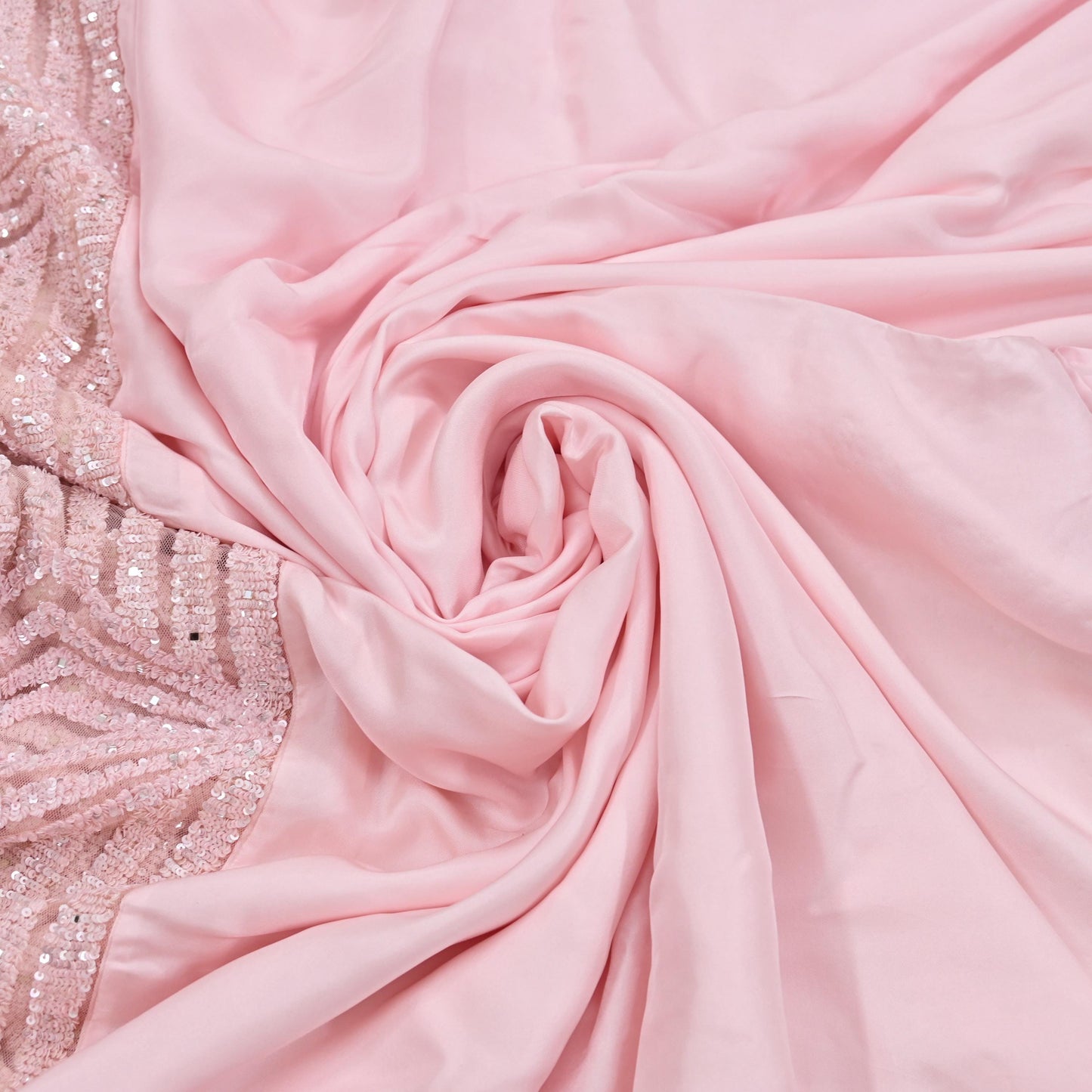 Rare Vintage Light Pink Pure Silk Saree Hand Beaded Abu Jani Designer Sari 5.5 Yards Bollywood Party Wear Ethnic