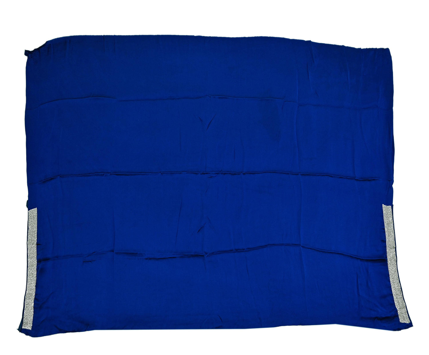 Rare Vintage Green & Blue Pure Satin Silk Saree Hand Embroidered Fabric 5.5 Yard Sari Bollywood Party Wear Designer Saree with blouse fabric