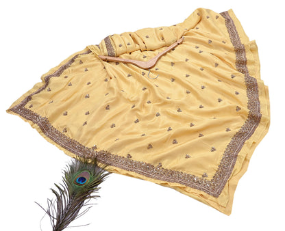 Rare Vintage Yellow Pure Silk Saree Zardozi Hand Embroidered Designer Sabyasachi Sari 5.5 Yard Bollywood Party Wear