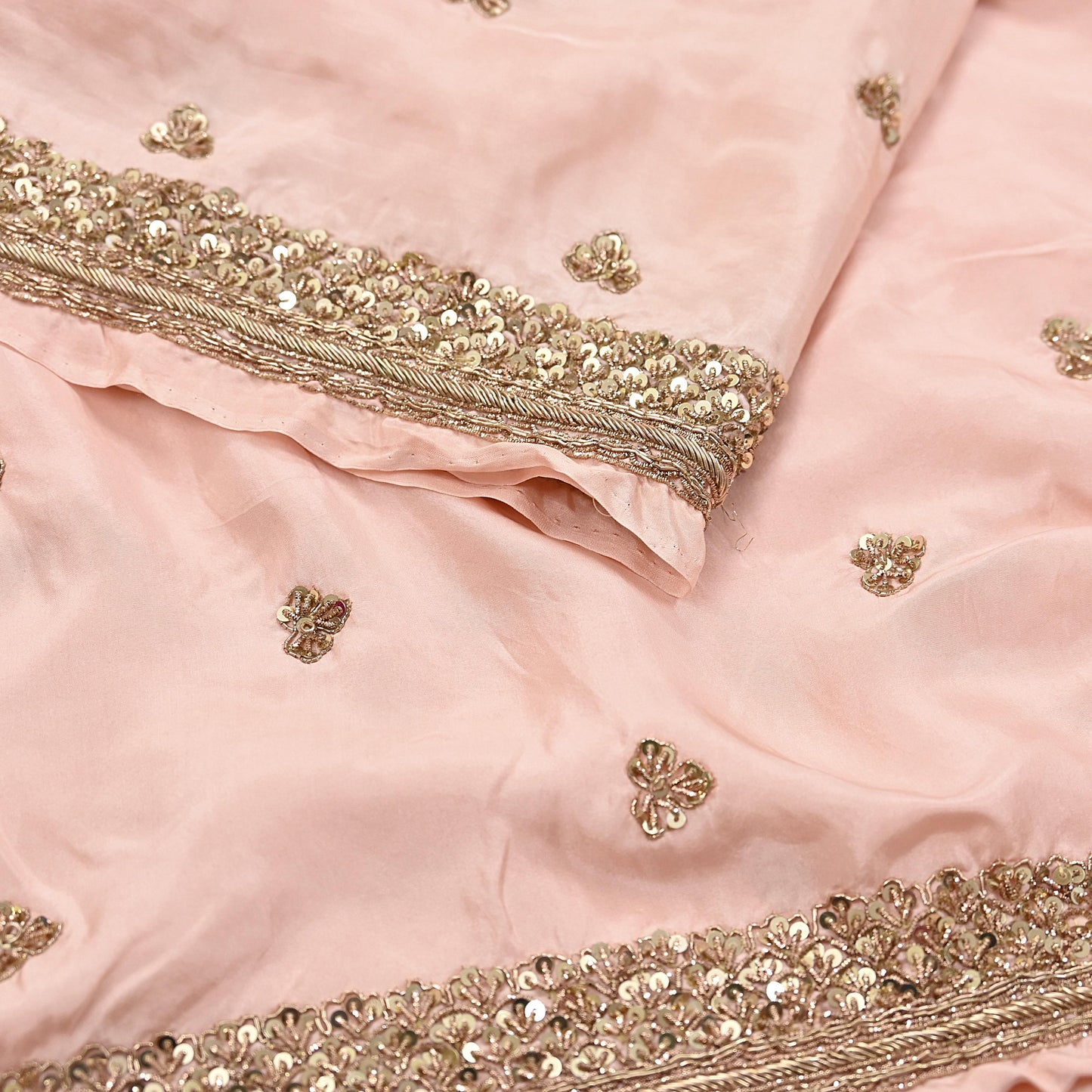 Rare Vintage Peach Pure Silk Saree Zardozi Hand Embroidered Designer Sabyasachi Sari 5.5 Yard Bollywood Party Wear