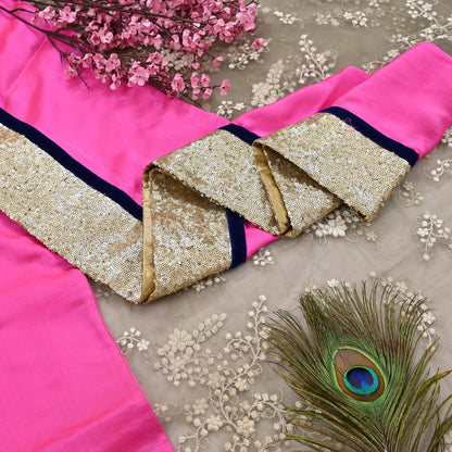 Rare Vintage Brown & Pink Net Saree Hand Embroidered Designer Sabyasachi Sari 5.5 Yard Bollywood Party Wear