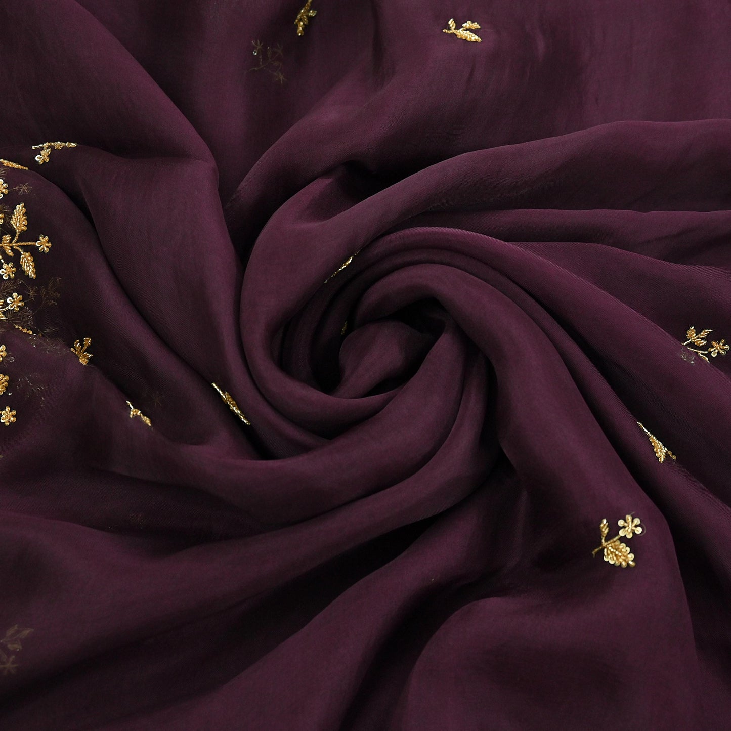 Rare Vintage Purple Pure Organza Silk Saree Zardozi Hand Embroidered Designer Sari 5.5 Yard Bollywood Party Wear