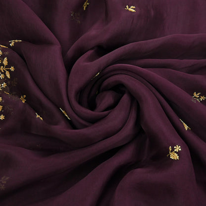 Rare Vintage Purple Pure Organza Silk Saree Zardozi Hand Embroidered Designer Sari 5.5 Yard Bollywood Party Wear
