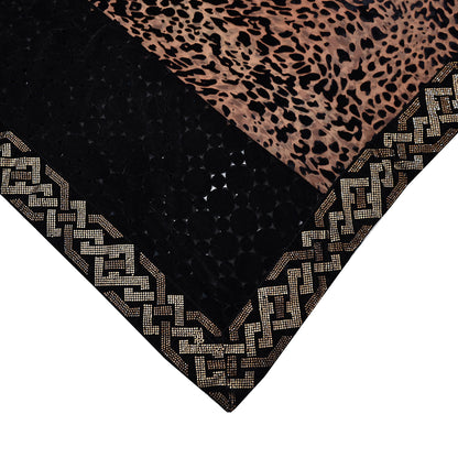 Vintage Brown & Black Brasso Saree Heavy Embroidery 5.5 Yards Soft Brasso Fabric Ideal for Crafting Wedding Wear Bollywood sarees