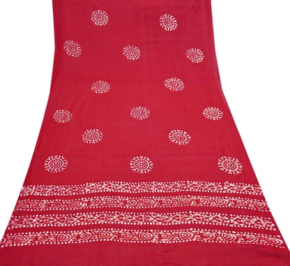 Indian Vintage Red Dupatta Long Stole Pure Cotton Prined Batik Indian Scarves Veil Scarf Wrap