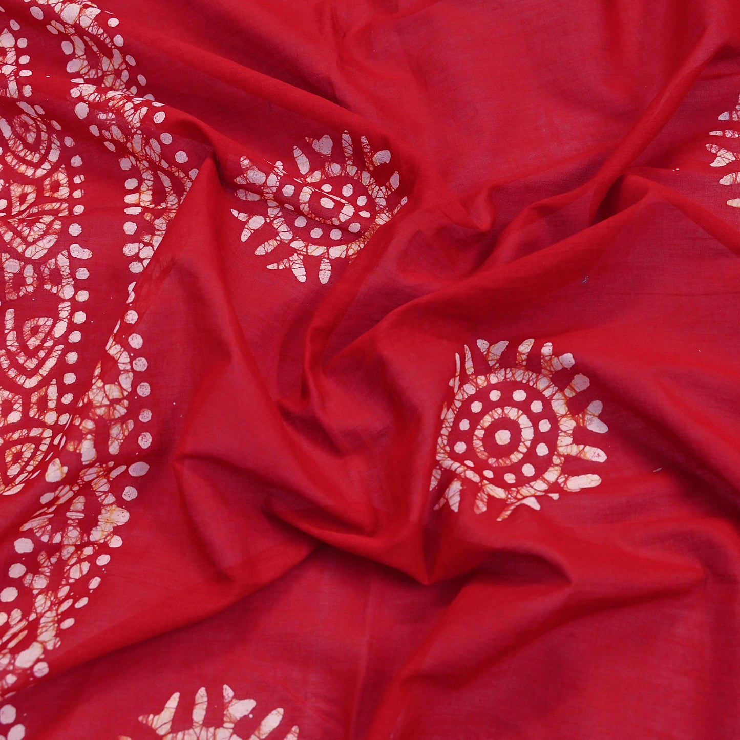 Indian Vintage Red Dupatta Long Stole Pure Cotton Prined Batik Indian Scarves Veil Scarf Wrap