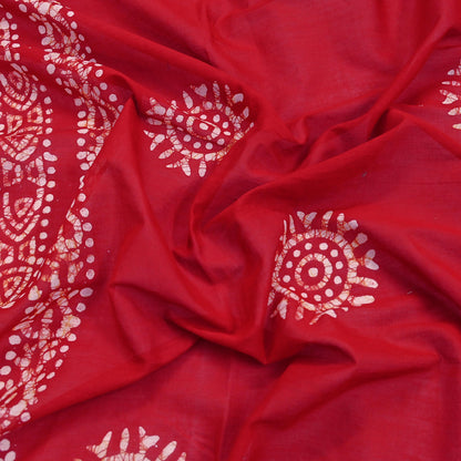 Indian Vintage Red Dupatta Long Stole Pure Cotton Prined Batik Indian Scarves Veil Scarf Wrap