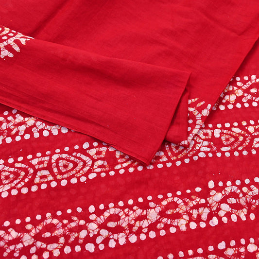 Indian Vintage Red Dupatta Long Stole Pure Cotton Prined Batik Indian Scarves Veil Scarf Wrap