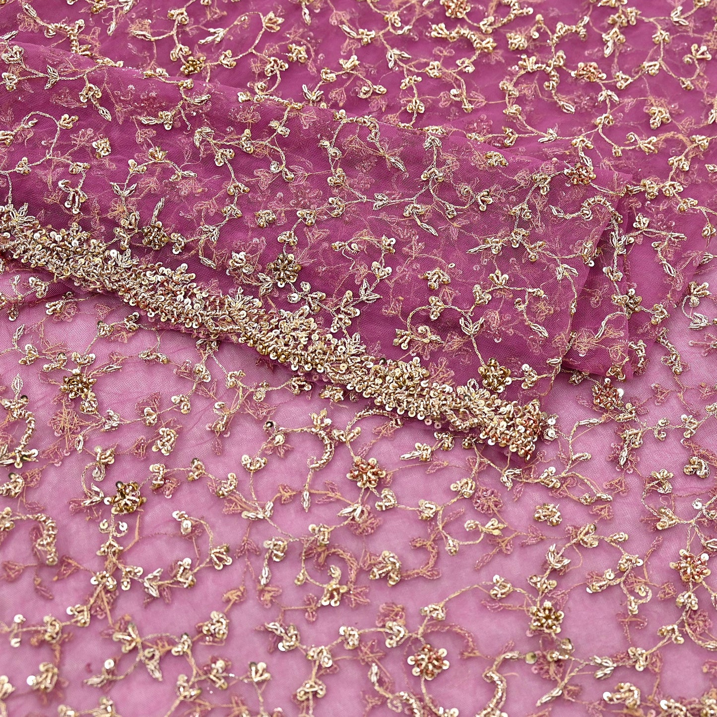 Indian Vintage Heavy Luxury Bridal Dupatta Pink Net Mesh Long Stole Hand Embroidered Scarves Zardozi Dabka Zari Sequins Wedding Dupatta