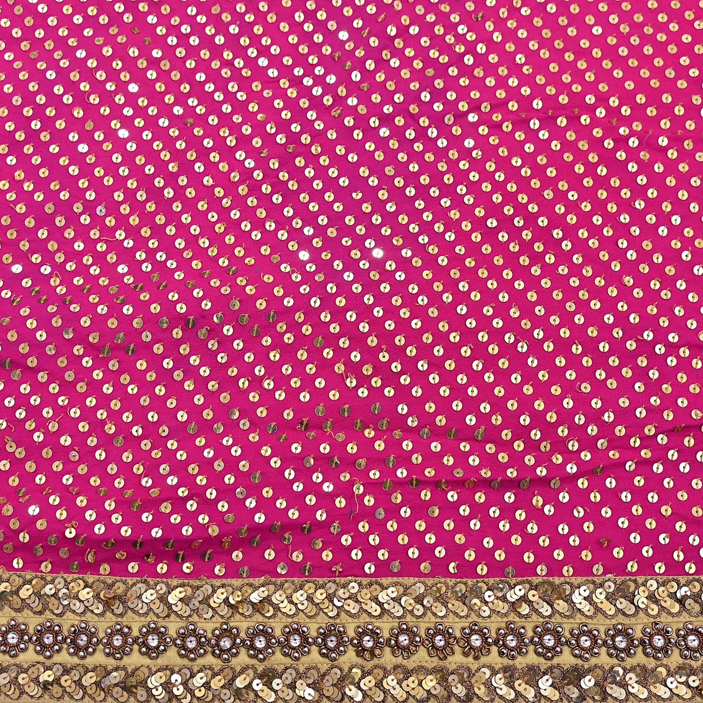 Indian Vintage Sari Rani Pink pure georgette silk Hand Embroidered Designer Sabyasachi Lehenga Sarees Ethnic Wedding Sarees 6yd