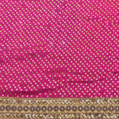 Indian Vintage Sari Rani Pink pure georgette silk Hand Embroidered Designer Sabyasachi Lehenga Sarees Ethnic Wedding Sarees 6yd