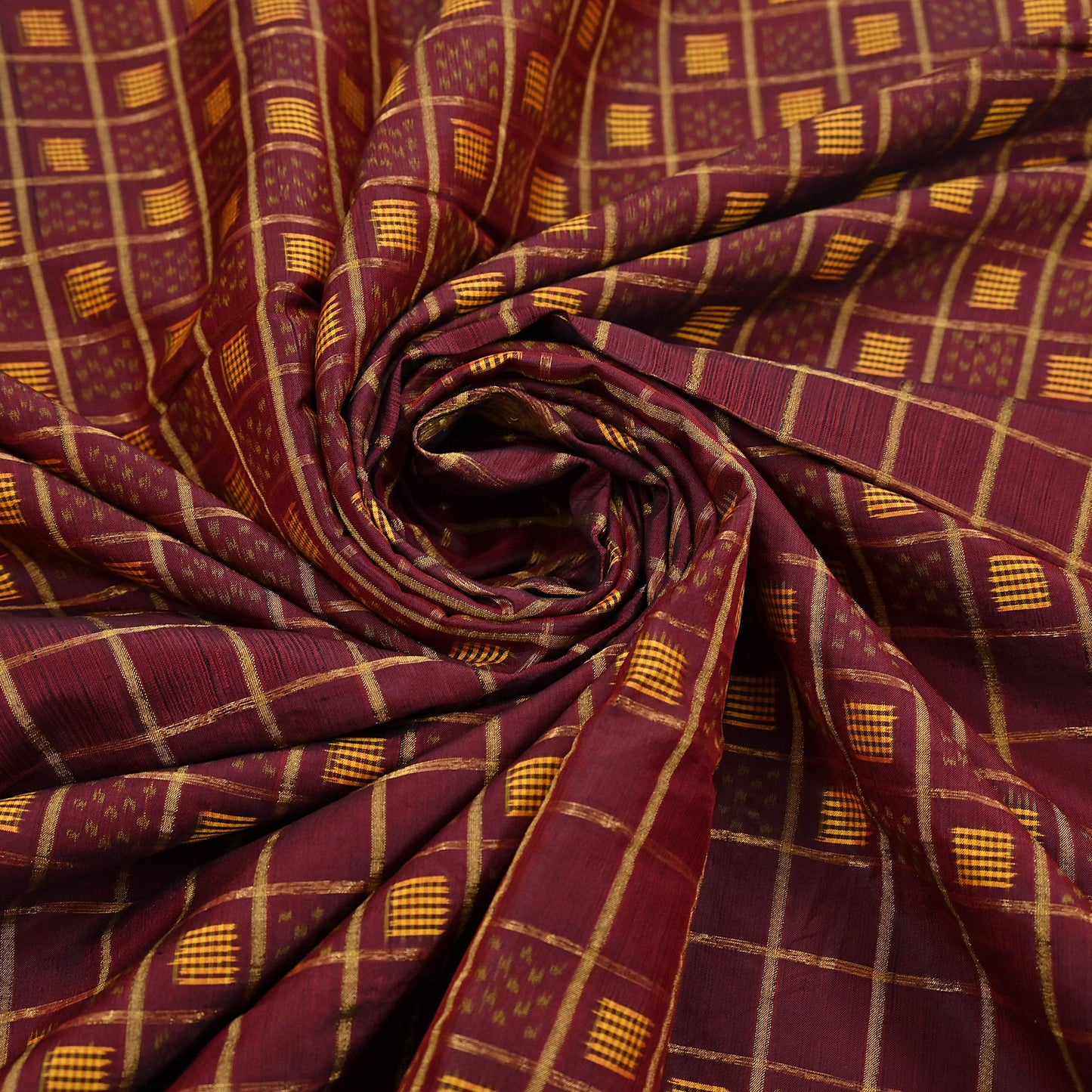 Vintage Maroon Rajkot Patola Saree Pure Silk Single Ikat Handwoven Indian Sari 5Yd Craft Fabric Zari Border Dress Making