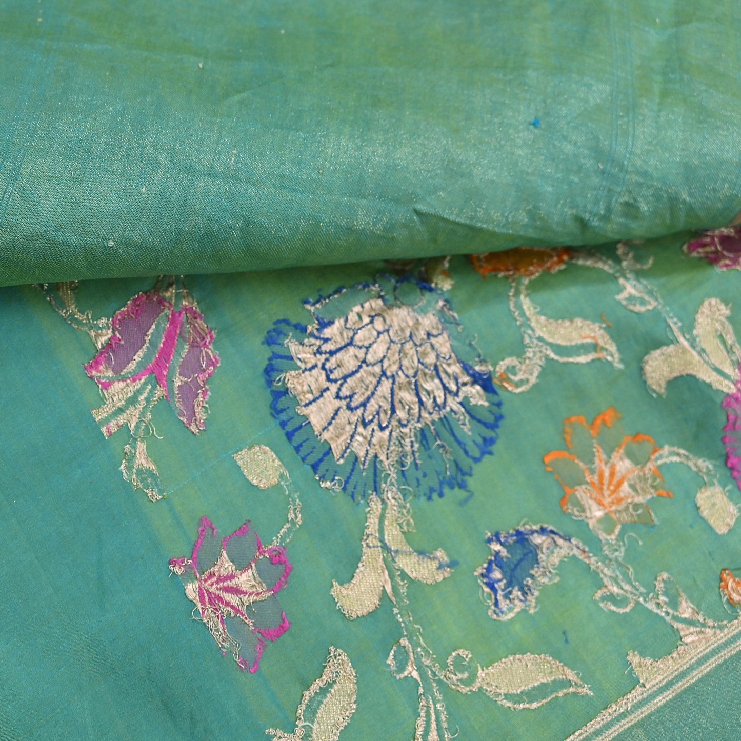 Indian Vintage Heavy Golden & Green Saree 100% Pure Silk Hand Woven Kanjeevaram Sari 5yd Ethnic Zari Premium Wedding Saree Fringes