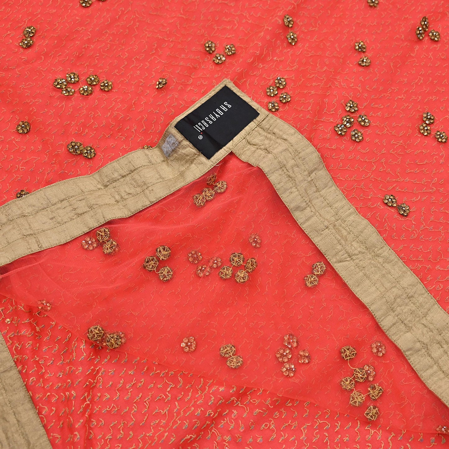 Indian Vintage Sari Orange pure georgette silk Hand Embroidered Designer Sabyasachi Lehenga Sarees Ethnic Wedding Sarees 6yd