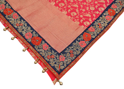 Rare Vintage Sari Pink Pure Silk Hand Embroidered Sarees Designer Sabyasachi 6Yd Sewing Ethnic Bollywood party wear saree