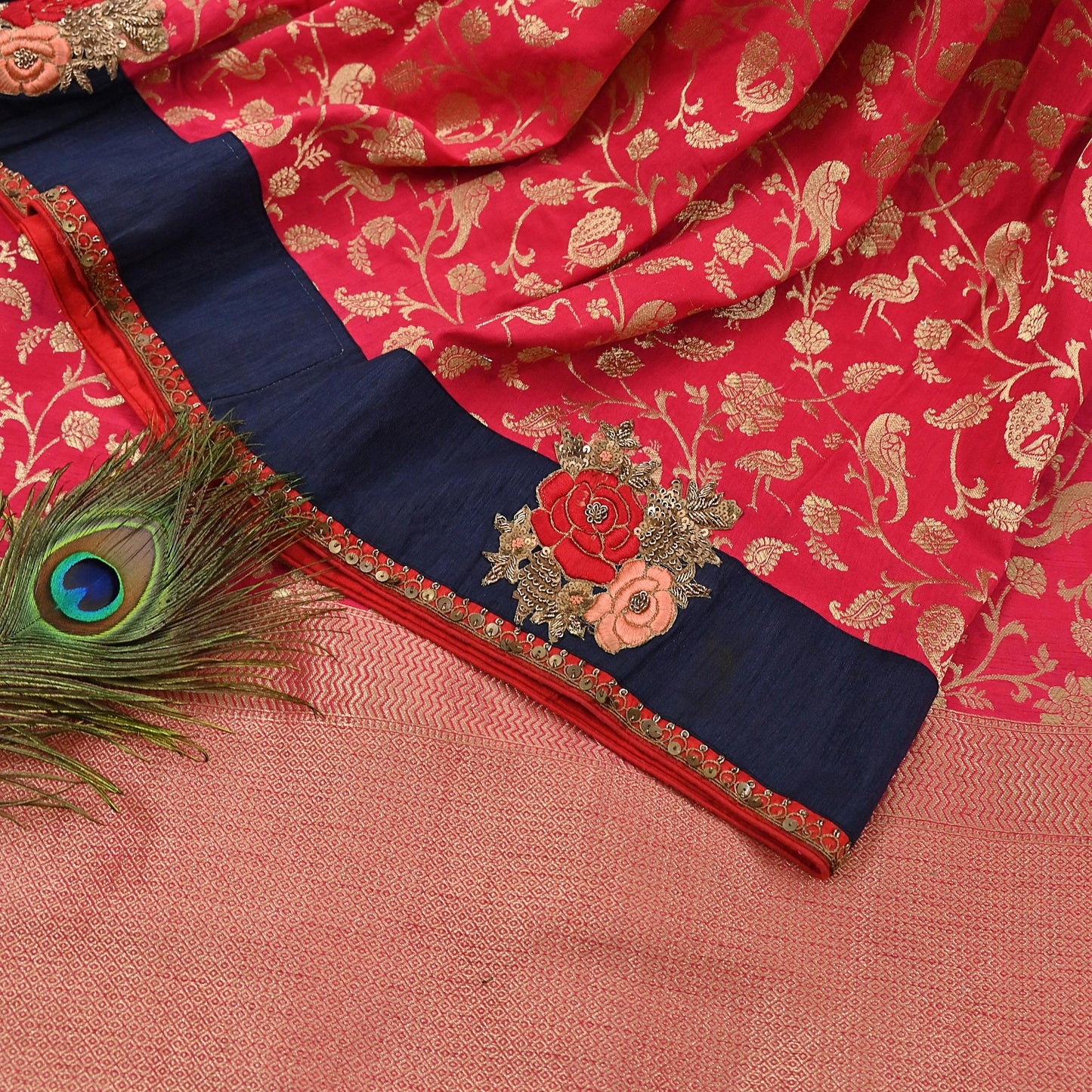 Rare Vintage Sari Pink Pure Silk Hand Embroidered Sarees Designer Sabyasachi 6Yd Sewing Ethnic Bollywood party wear saree