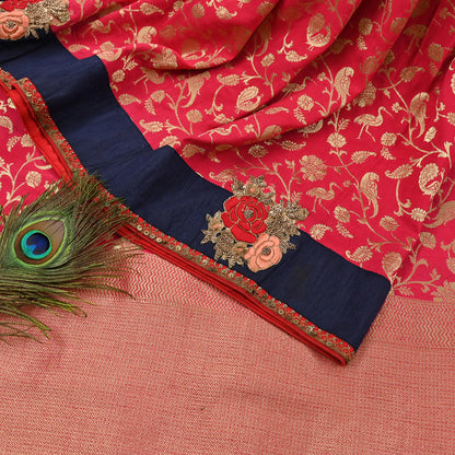 Rare Vintage Sari Pink Pure Silk Hand Embroidered Sarees Designer Sabyasachi 6Yd Sewing Ethnic Bollywood party wear saree