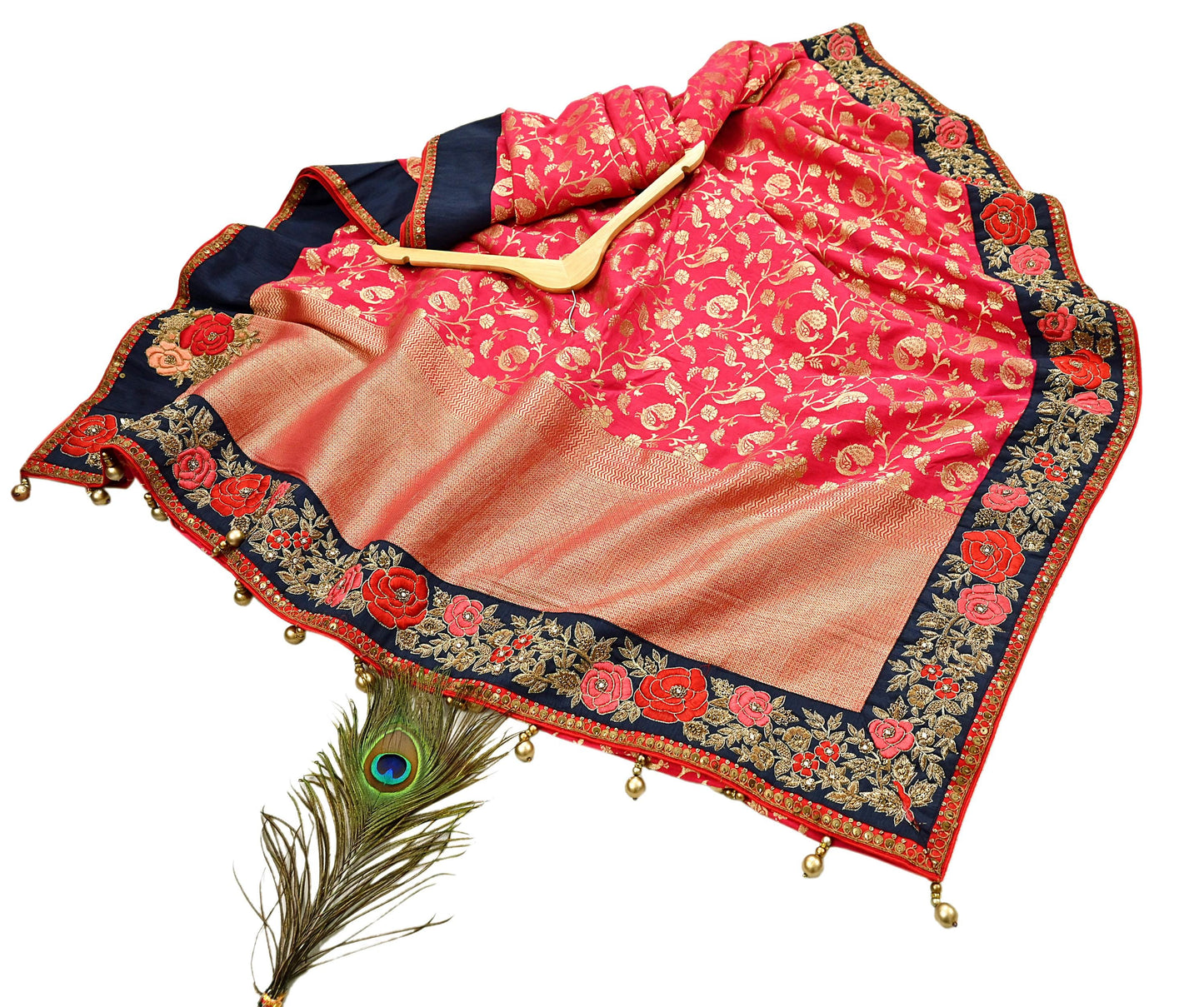Rare Vintage Sari Pink Pure Silk Hand Embroidered Sarees Designer Sabyasachi 6Yd Sewing Ethnic Bollywood party wear saree