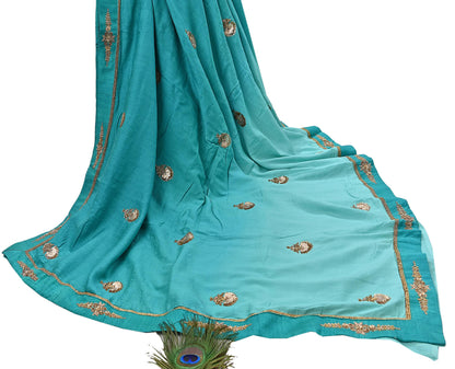 Rare Green Pure Silk Saree Zardozi Hand Embroidered Designer Sabyasachi Sari 6 Yard Bollywood Party Wear with Blouse Fabric