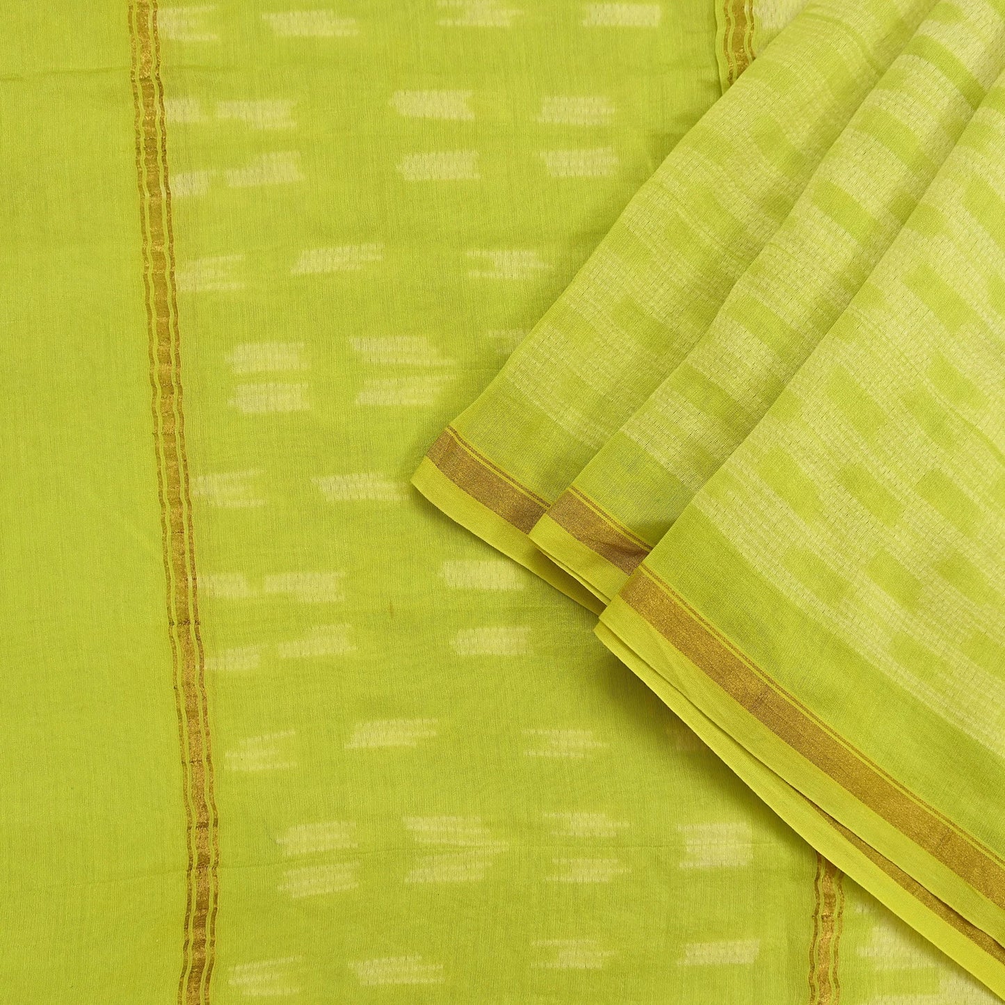 Indian Vintage Dupatta Green Dupatta Long Stole Block Print Pure Chanderi Silk Scarves Veil Golden Zari