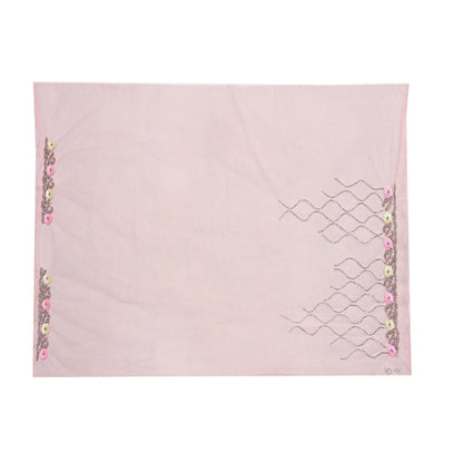Indian Vintage Heavy Sari Peach Net/Mesh Hand Embroidered Sarees Craft Fabric 6Yd Sewing Soft Zardozi Wedding sarees With Blouse fabric