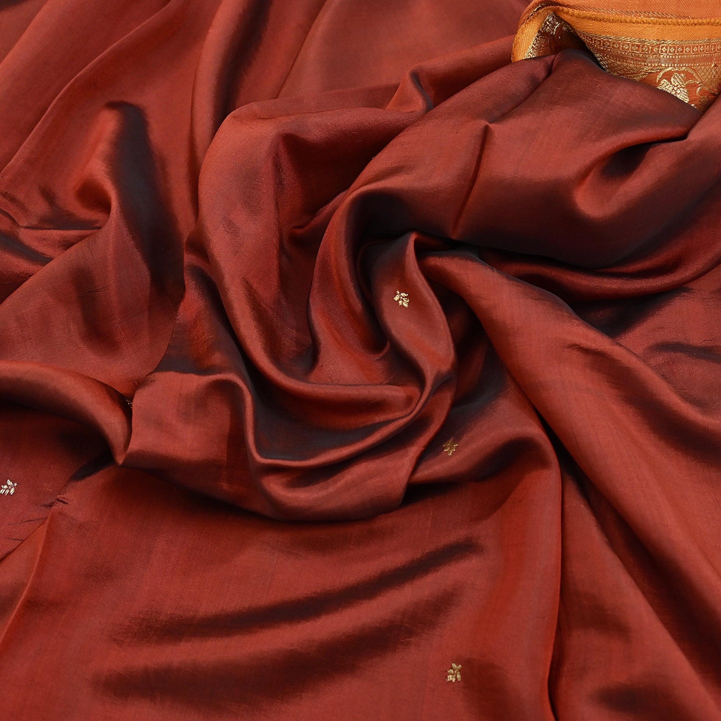 Indian Vintage Heavy Sari Maroon & Saffron Pure silk Hand Woven Kanjivaram Saree Fabric 5Yd Ethnic Zari Dress making Crafting Bollywood sari