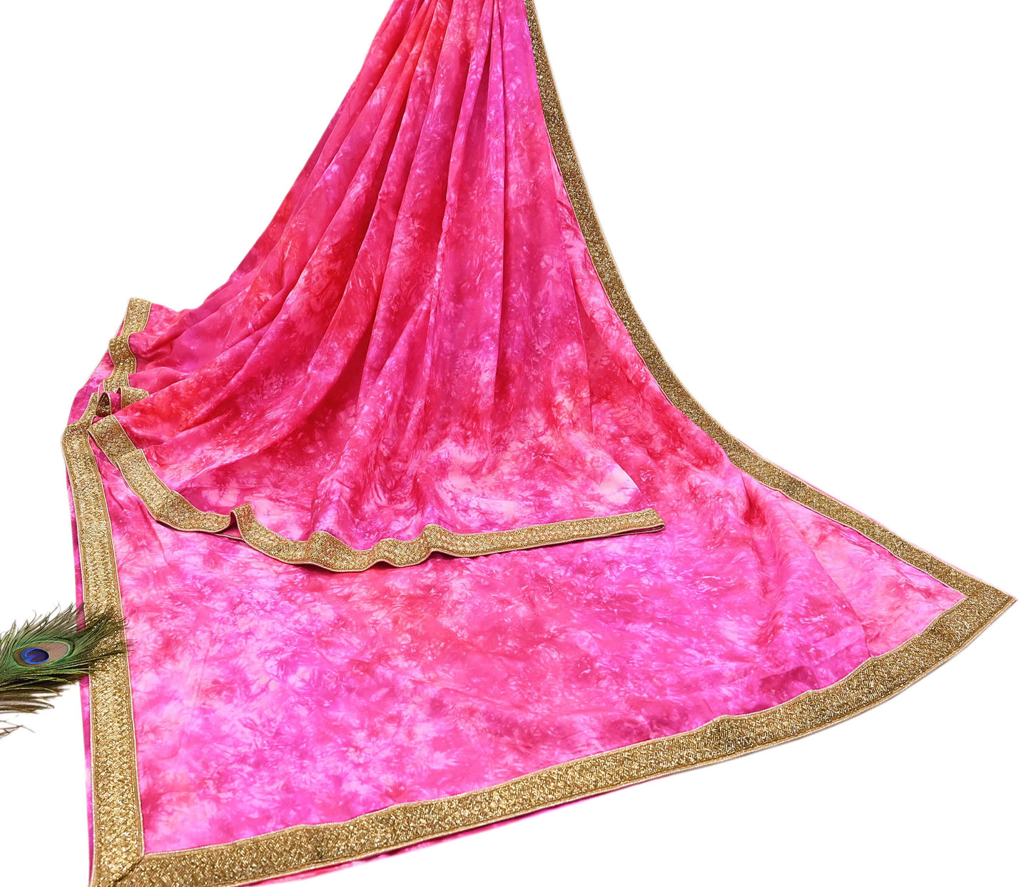Rare Vintage Purple & Pink Pure Silk Saree Hand Embroidered Tie dye Fabric 5.5 Yards Sari Bollywood Party Wear Ethnic Designer Saree