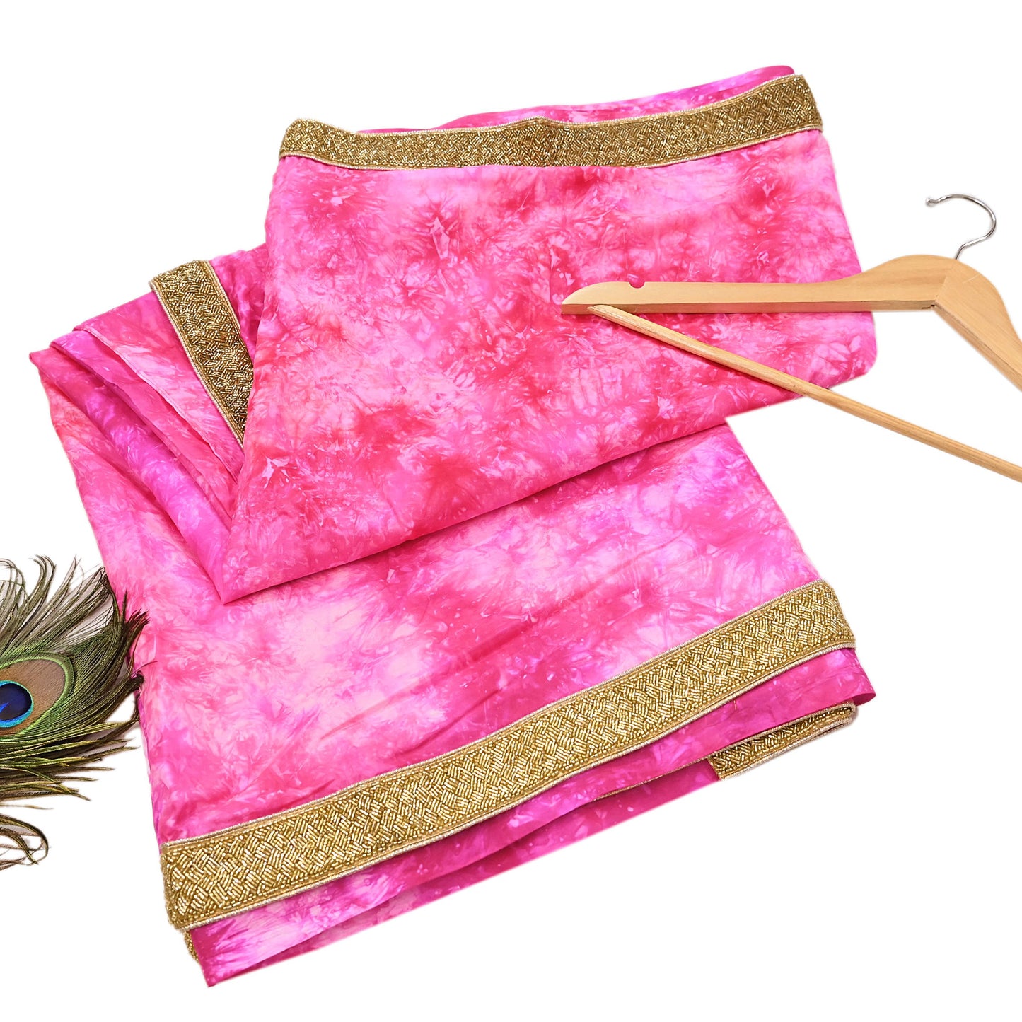 Rare Vintage Purple & Pink Pure Silk Saree Hand Embroidered Tie dye Fabric 5.5 Yards Sari Bollywood Party Wear Ethnic Designer Saree