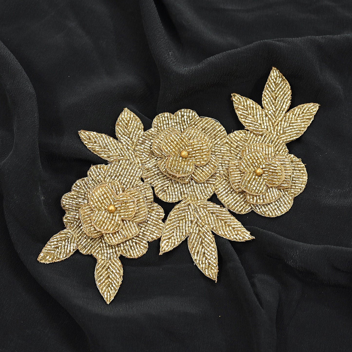 Indian Vintage 1 Pcs Rare Appliques Beige Cotton Applique VERY OLD ANTIQUE Vintage Embroidered Snippets Remnants Craft Journals 8"X5"