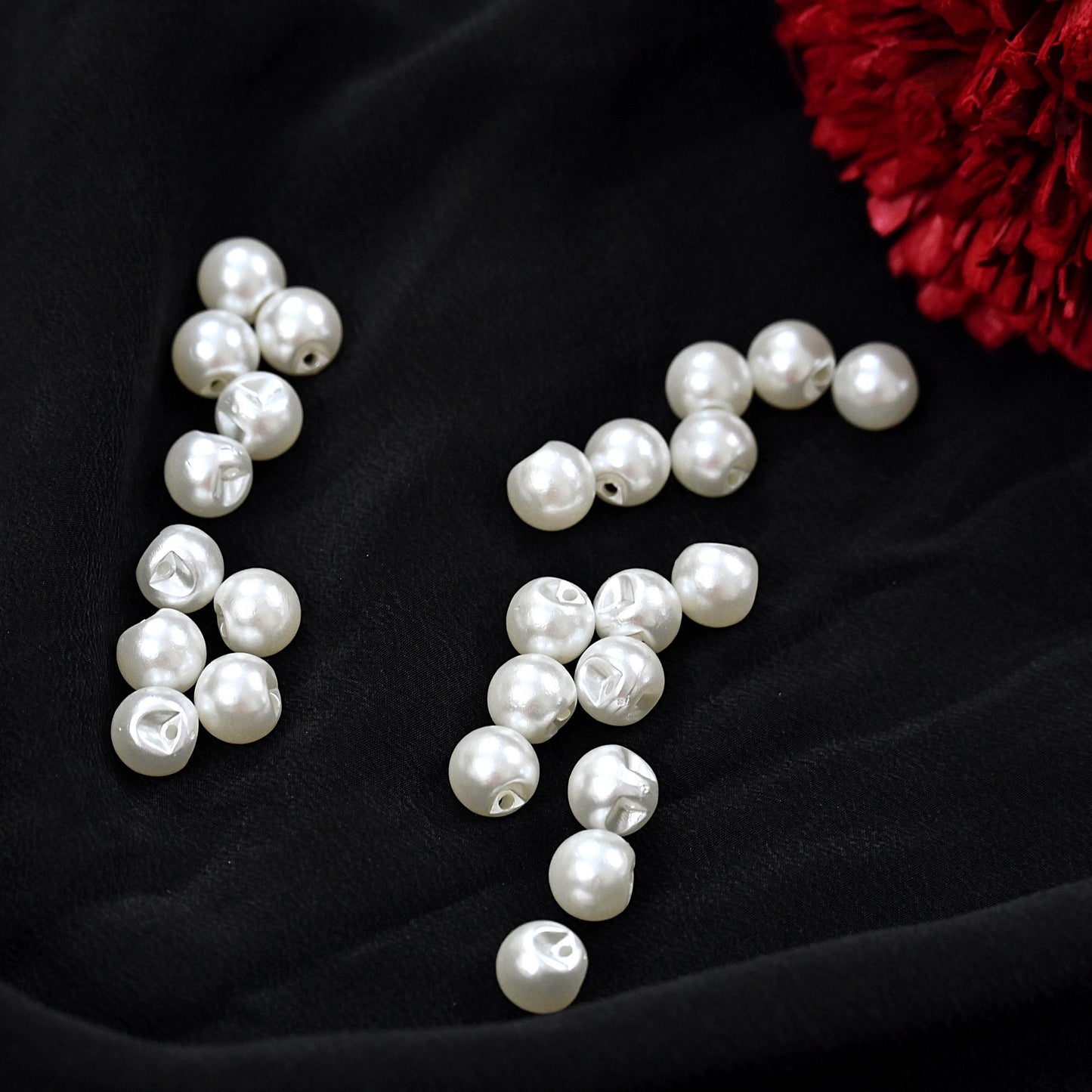 Ivory Pearl Shank Buttons Set of 24, 10mm Small Sewing Buttons, Pearl Look Shirt Jacket Buttons, DIY Craft Supplies India