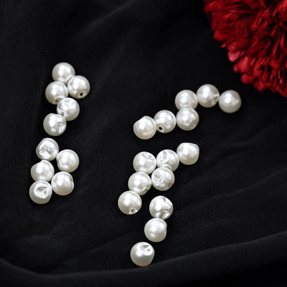 Ivory Pearl Shank Buttons Set of 24, 10mm Small Sewing Buttons, Pearl Look Shirt Jacket Buttons, DIY Craft Supplies India