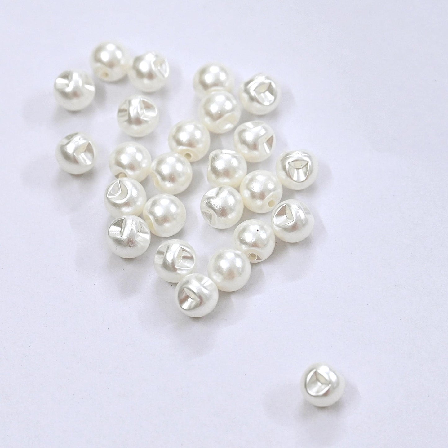 Ivory Pearl Shank Buttons Set of 24, 10mm Small Sewing Buttons, Pearl Look Shirt Jacket Buttons, DIY Craft Supplies India
