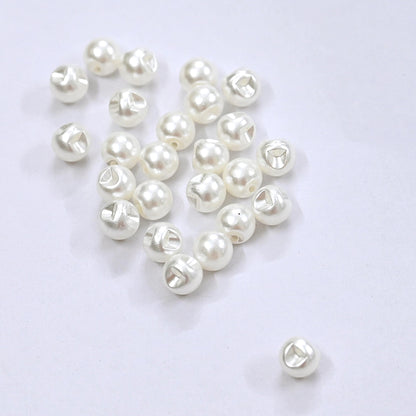 Ivory Pearl Shank Buttons Set of 24, 10mm Small Sewing Buttons, Pearl Look Shirt Jacket Buttons, DIY Craft Supplies India
