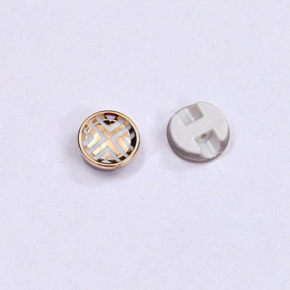 Indian Golden Buttons Set of 24, 10mm Small Single Hole Buttons, Metal Shank Buttons for Shirts Jackets Sewing DIY Crafts