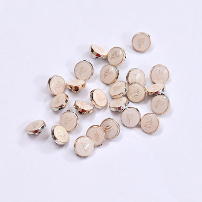 Indian Golden Buttons Set of 24, 10mm Small Single Hole Buttons, Metal Shank Buttons for Shirts Jackets Sewing DIY Crafts