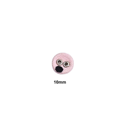 Indian Pink & Black Buttons Set of 24, 10mm Handcrafted Pink Fabric Buttons,for Shirts Jackets Sewing DIY Crafts