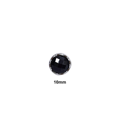 Silver & Black Crystal Shank Buttons Set of 24, 10mm Rhinestone Buttons, Decorative Sewing Buttons for Shirts Jackets DIY Craft Supplies
