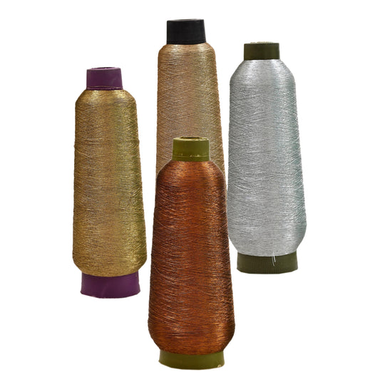 Metallic Zari Thread 2000M Gold Silver Copper Light Gold Embroidery Thread, Indian Zardozi Sewing Thread for Hand Machine Work