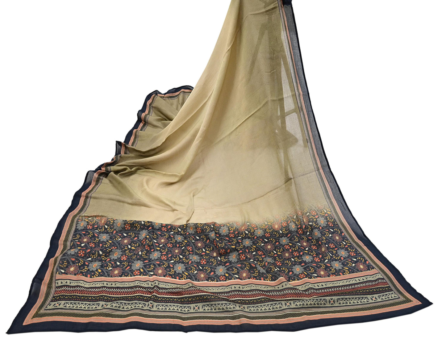 Indian Vintage Dupatta Long Stole Block Print Pure Cotton Indian Scarves Scarf Veil Wrap Boho Soft Paisley