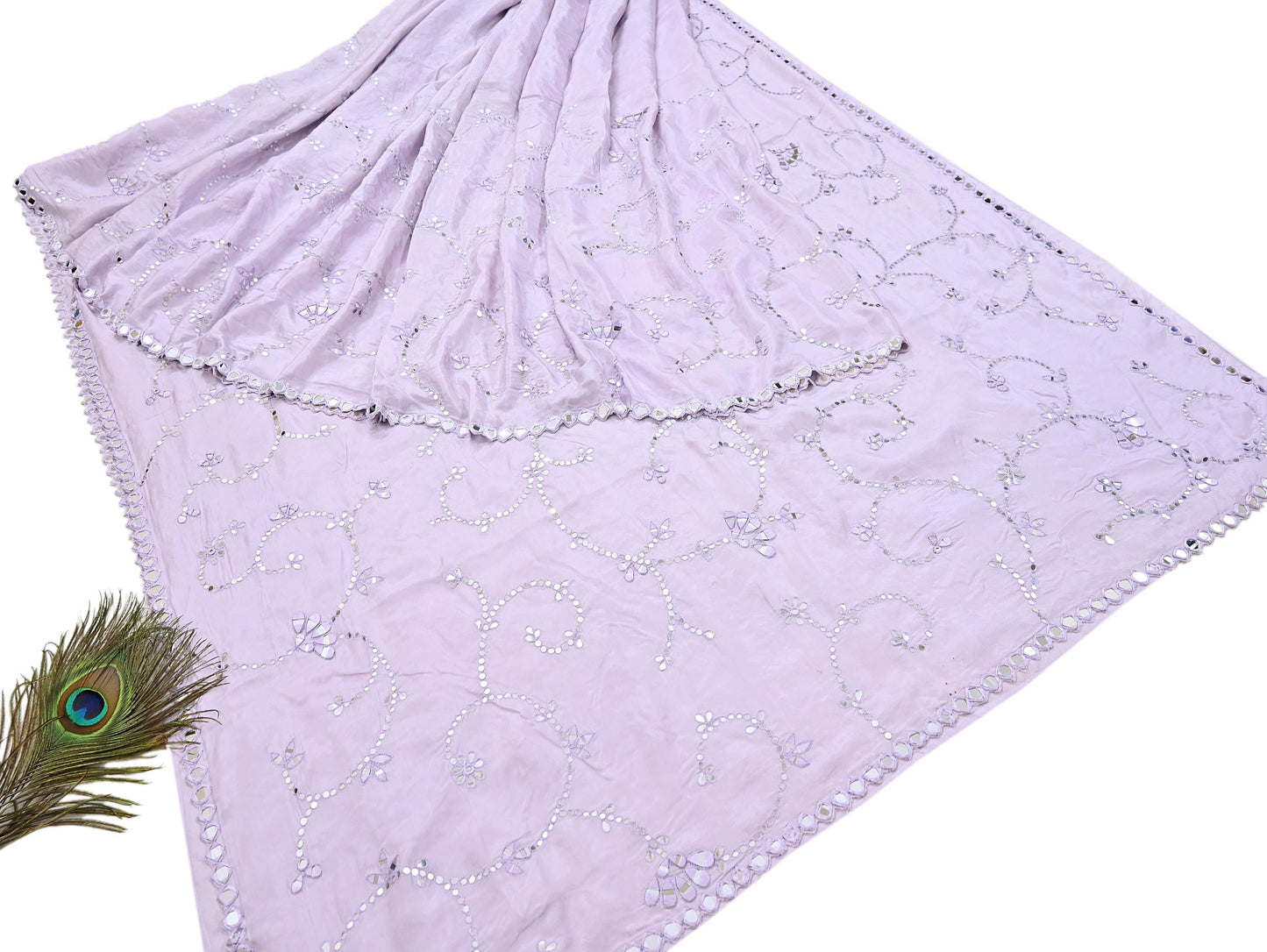 Rare Vintage Purple Pure Silk Saree Hand Beaded Abu Jani Designer Sari 5.5 Yards Bollywood Party Wear Ethnic