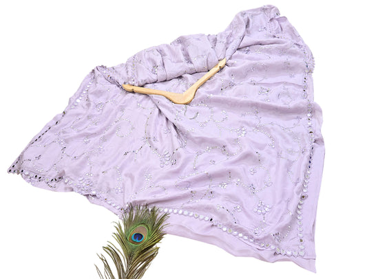 Rare Vintage Purple Pure Silk Saree Hand Beaded Abu Jani Designer Sari 5.5 Yards Bollywood Party Wear Ethnic